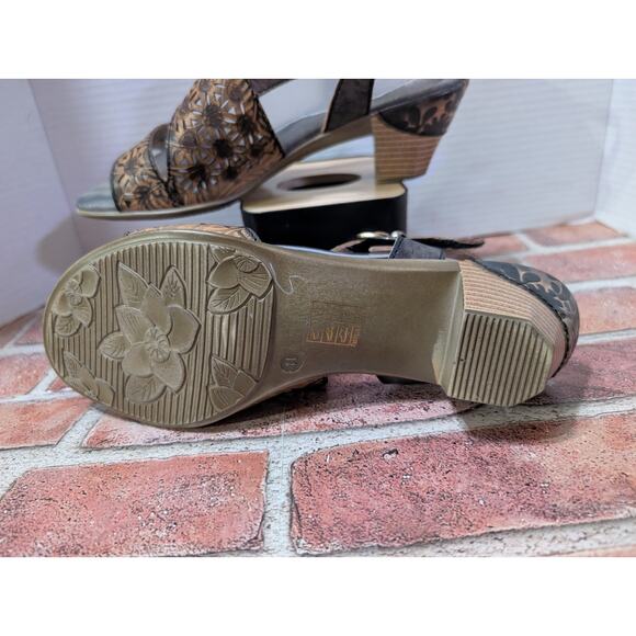 L Artiste Noreen Brown Sandals By Spring Step Size 41 US Sz 9.5 Leather Strappy - Picture 6 of 8
